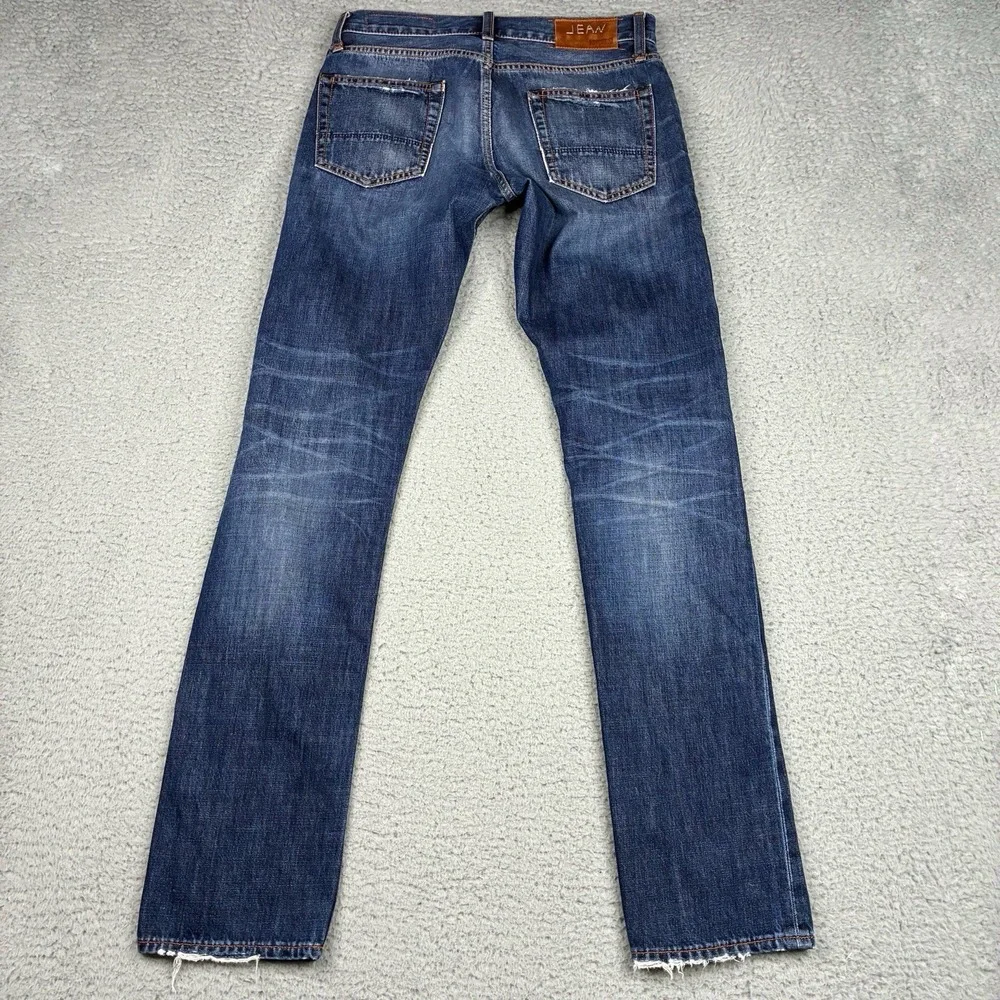 Jean Shop Denim Jeans Men's 28 (29x31) Blue Mick Selvedge Straight Distressed